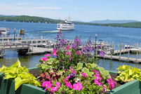 Weirs Beach, NH - M/S Mt. Washington leaving the beach - summer